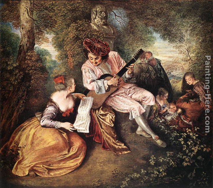 La gamme d'amour painting - Jean-Antoine Watteau La gamme d'amour art painting